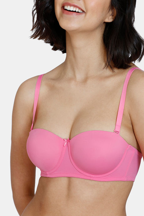 Zivame Beautiful Basics Padded Wired 3/4th Coverage Strapless Bra - Ibis Rose — image 7